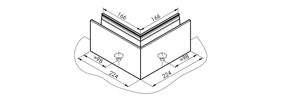 Profil balustrady szklanej Al AL/ELOX/Satin L195mm