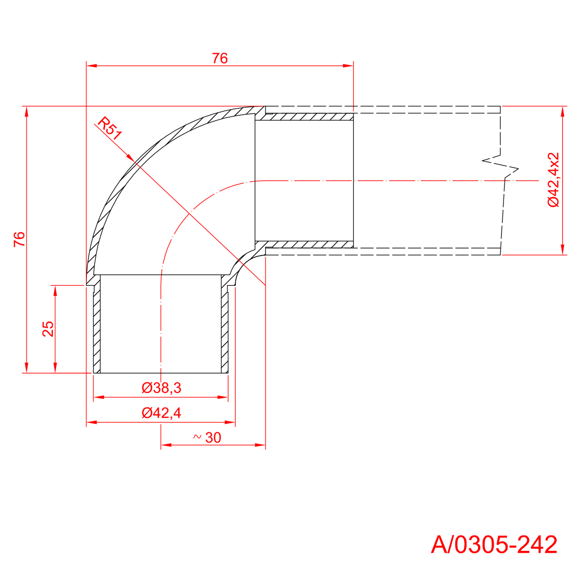 Kolanko obłe nierdzewne