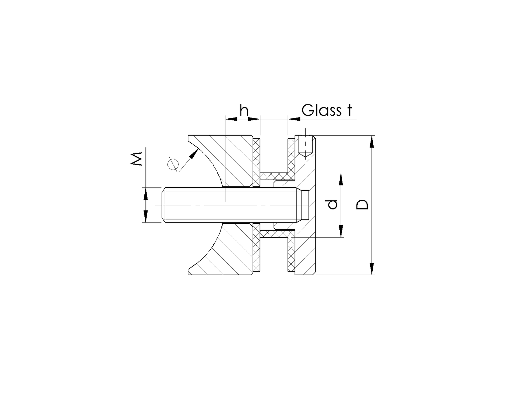 Uchwyt szkła płaski