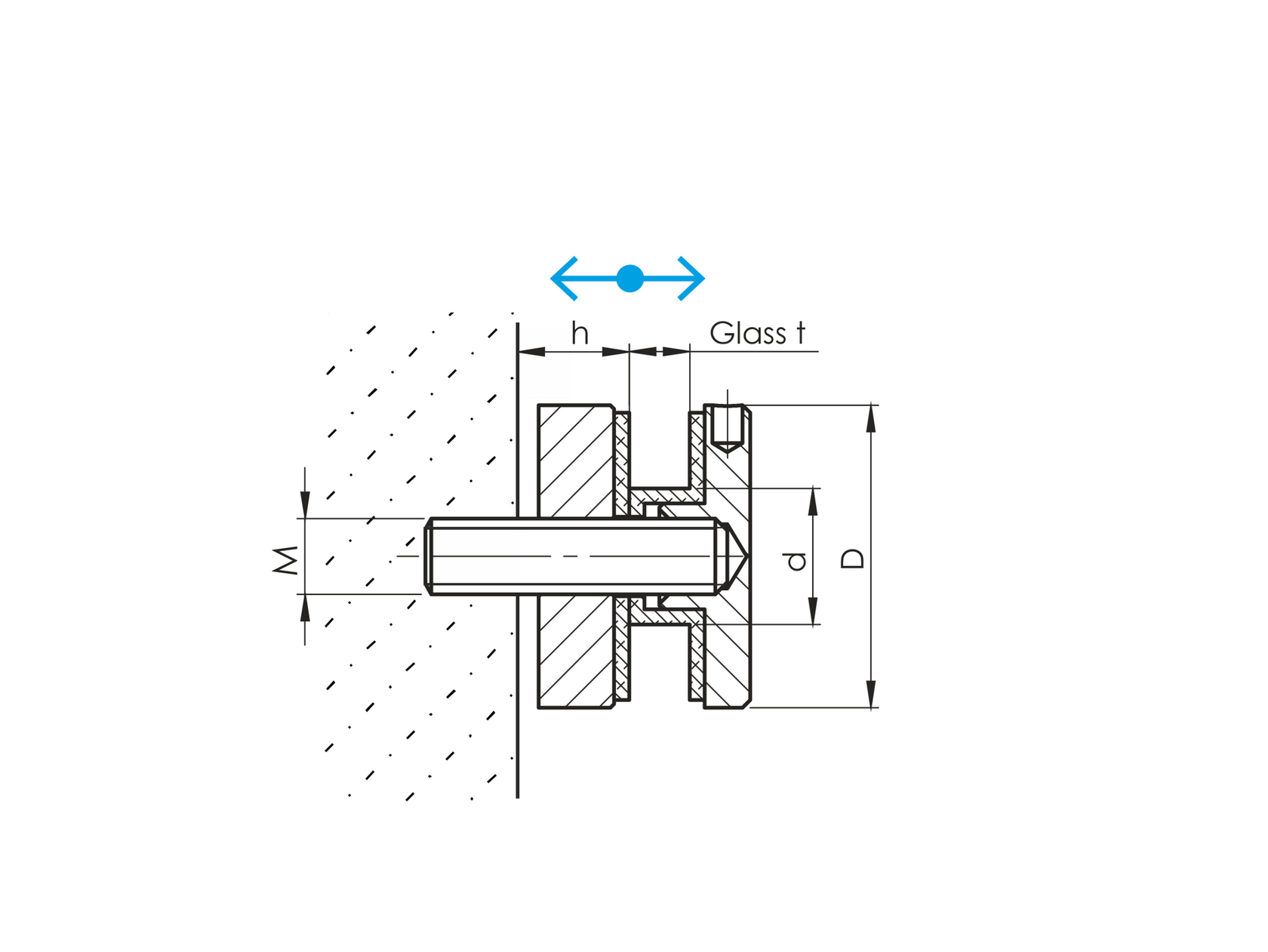 Uchwyt szkła płaski