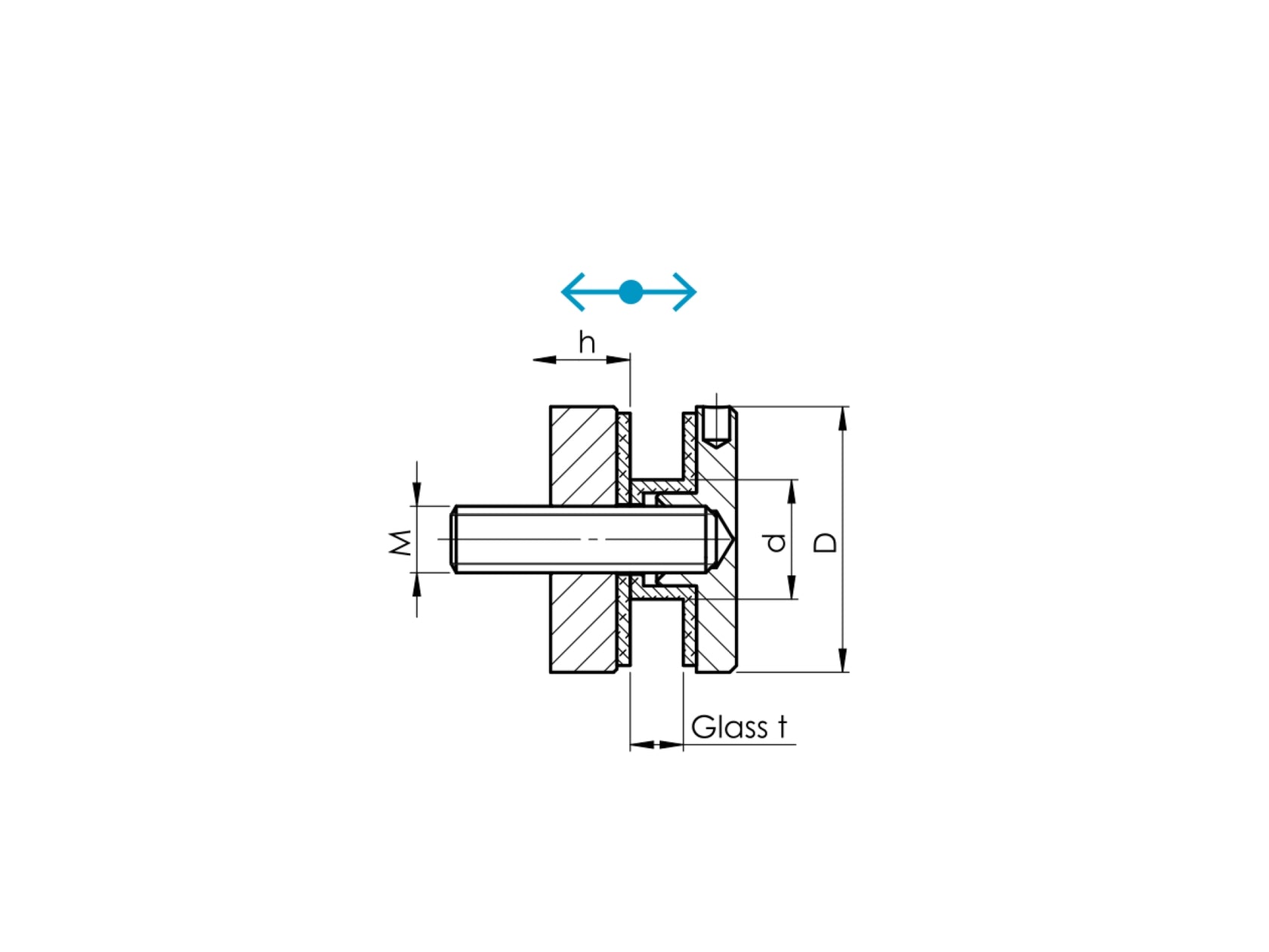 Uchwyt szkła płaski