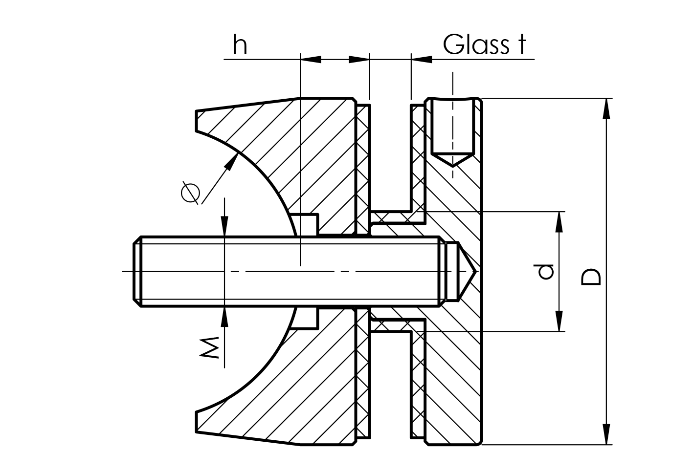 Uchwyt szkła płaski