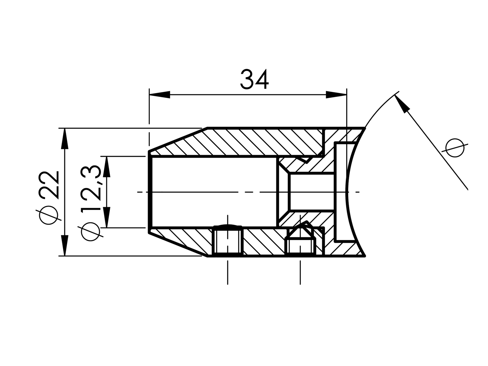 Uchwyt wypełnienia osiowy