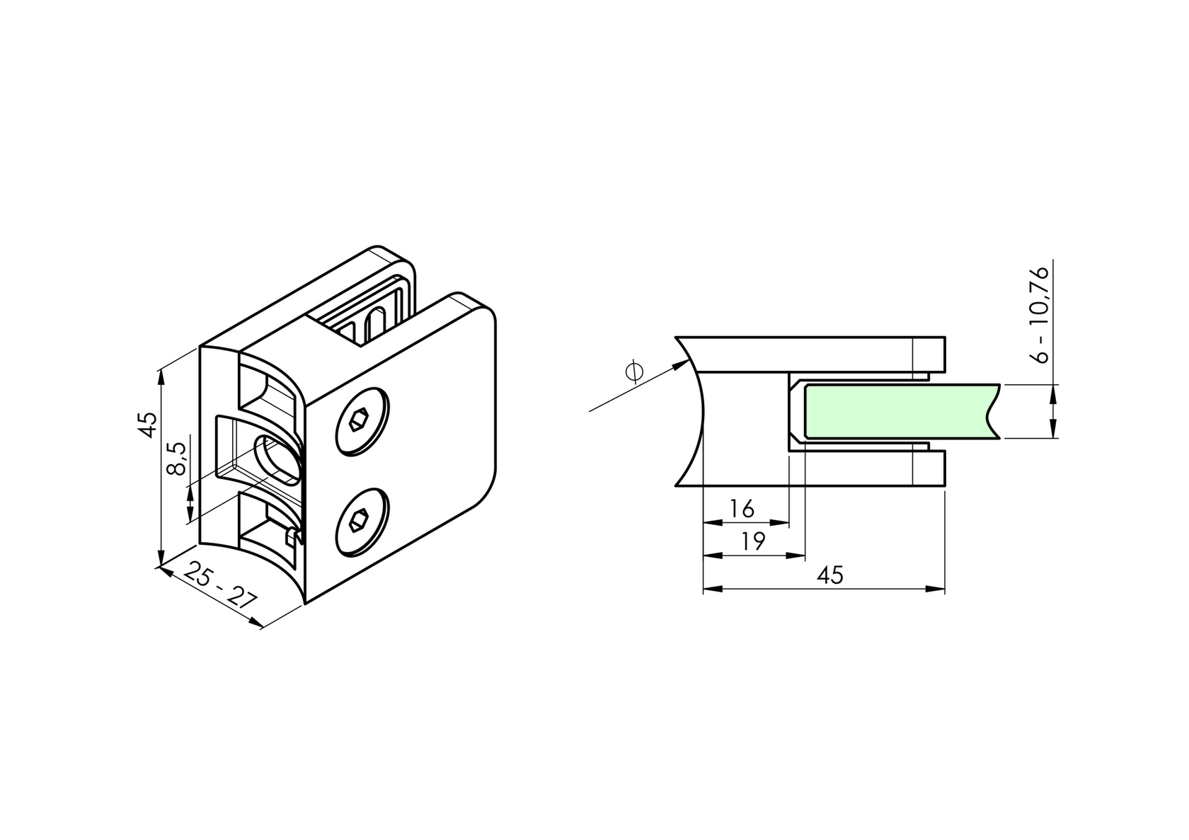 Uchwyt szkła do malowania