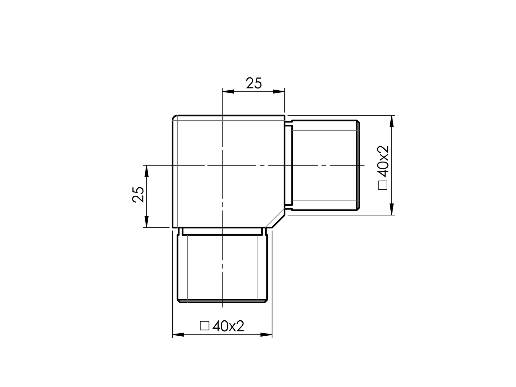 Łącznik balustrady - kolanko