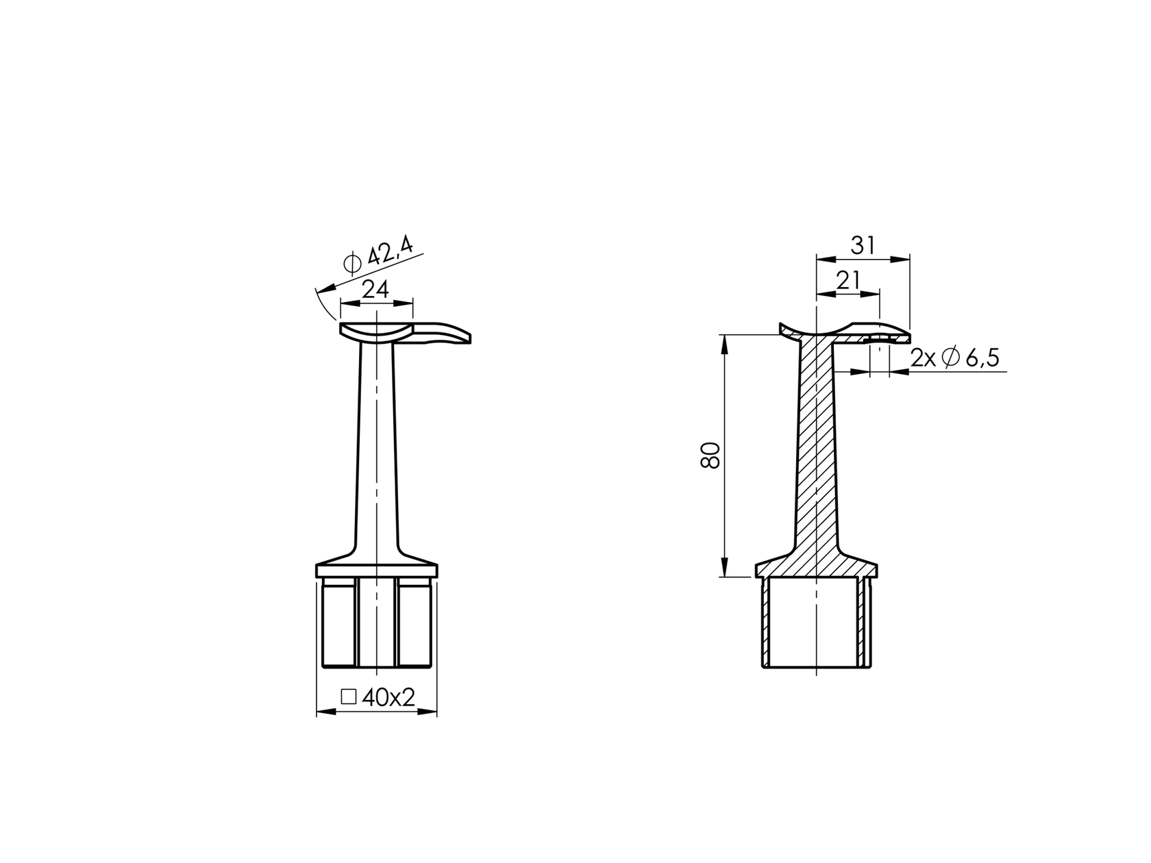 Uchwyt poręczy narożny