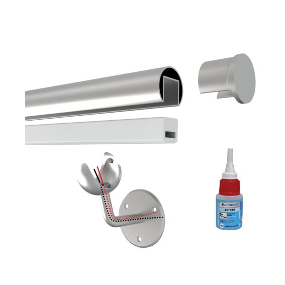 Pochwyt nierdzewny nakładany na szkło AISI304, iLe