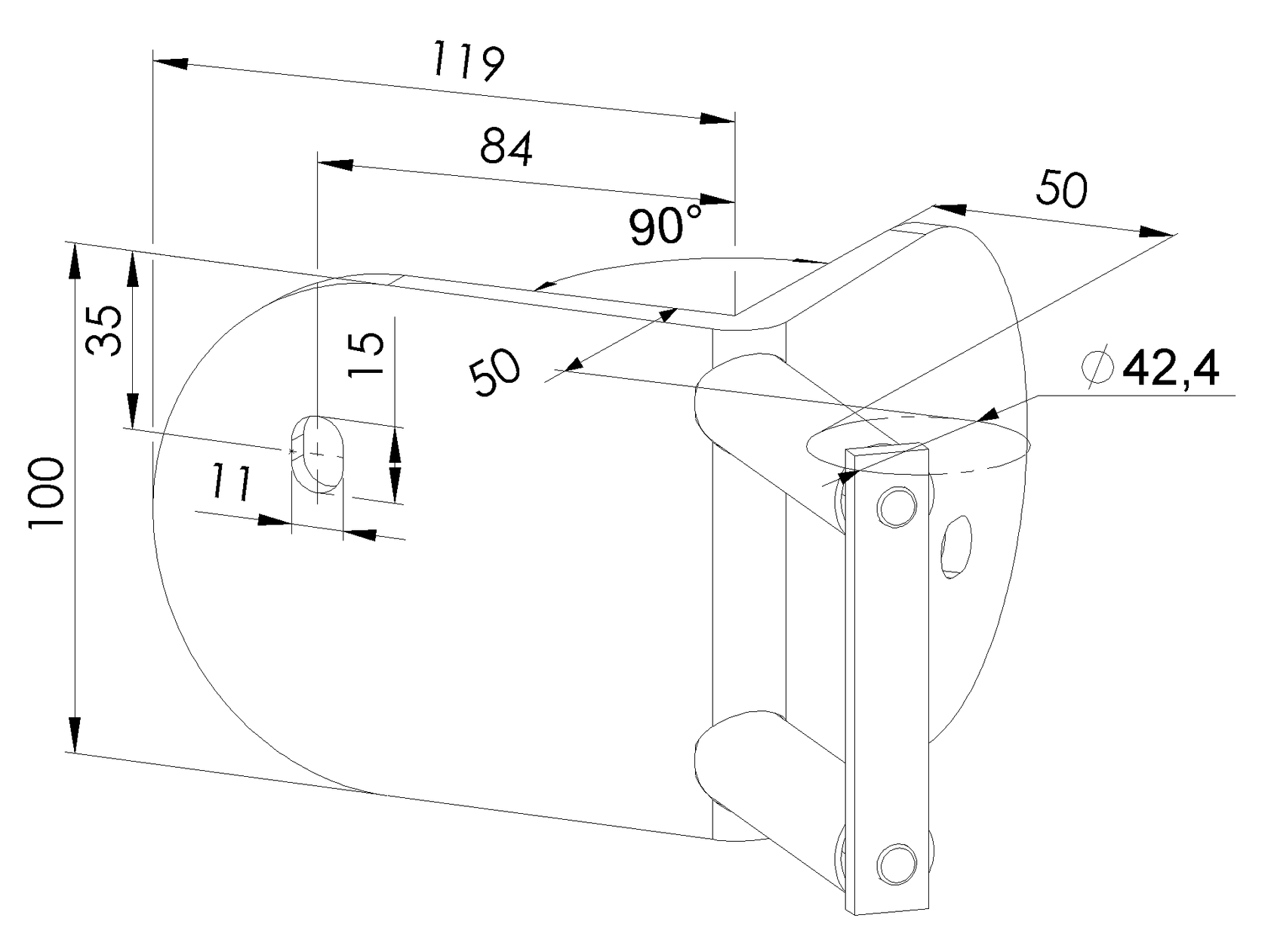 Stal nierdzewna-Mocowanie boczne