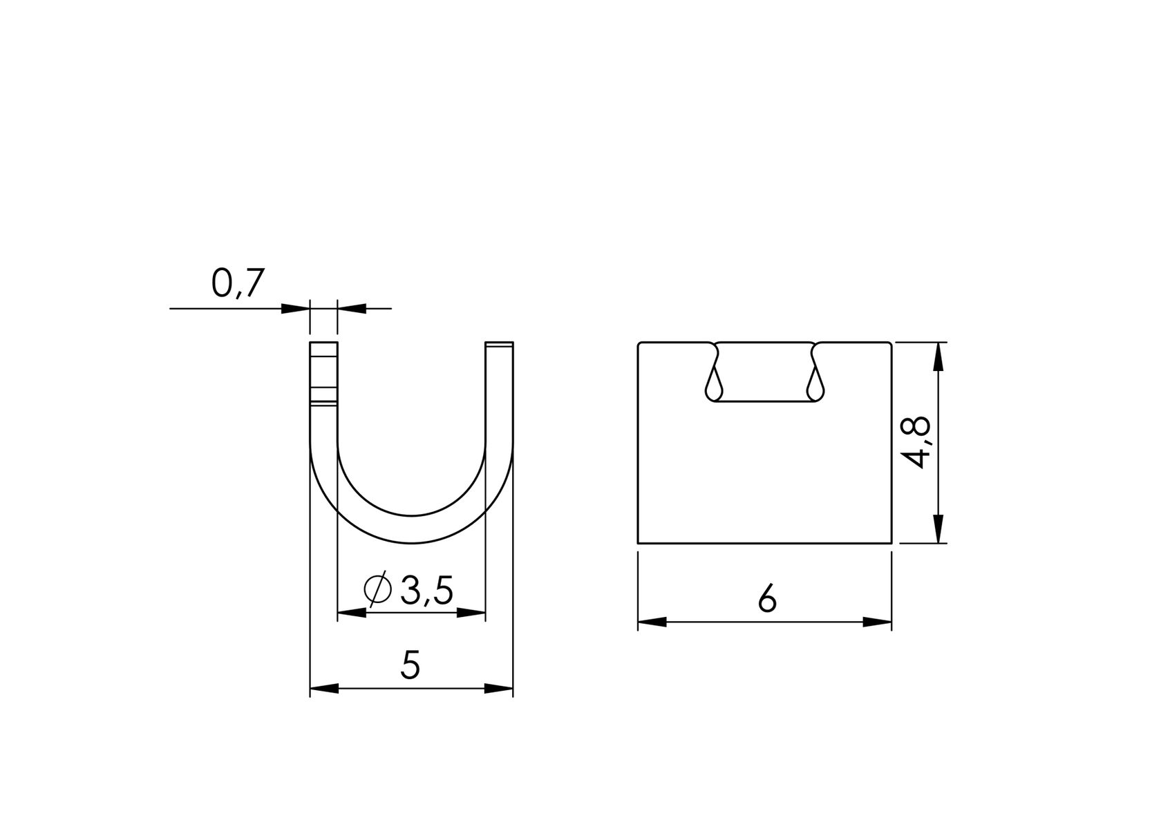 Lisovacie puzdro otvorené pre dve lanká