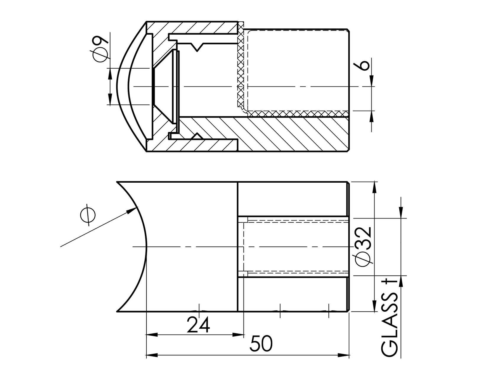 Uchwyt do szkła 42,4