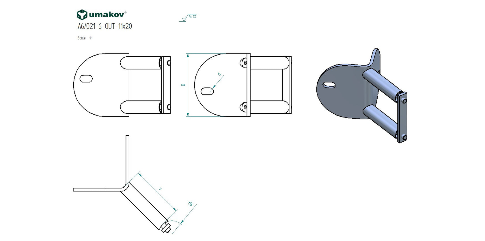 Stal nierdzewna-Mocowanie boczne