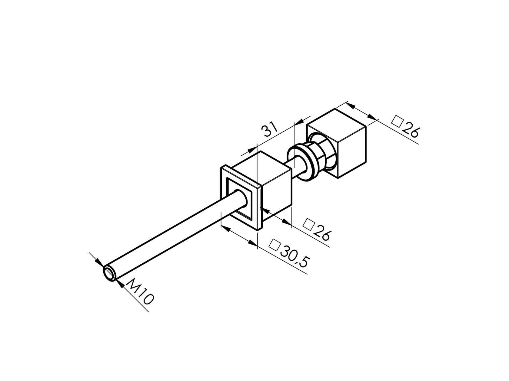 Nierdzewne mocowanie boczne słupka