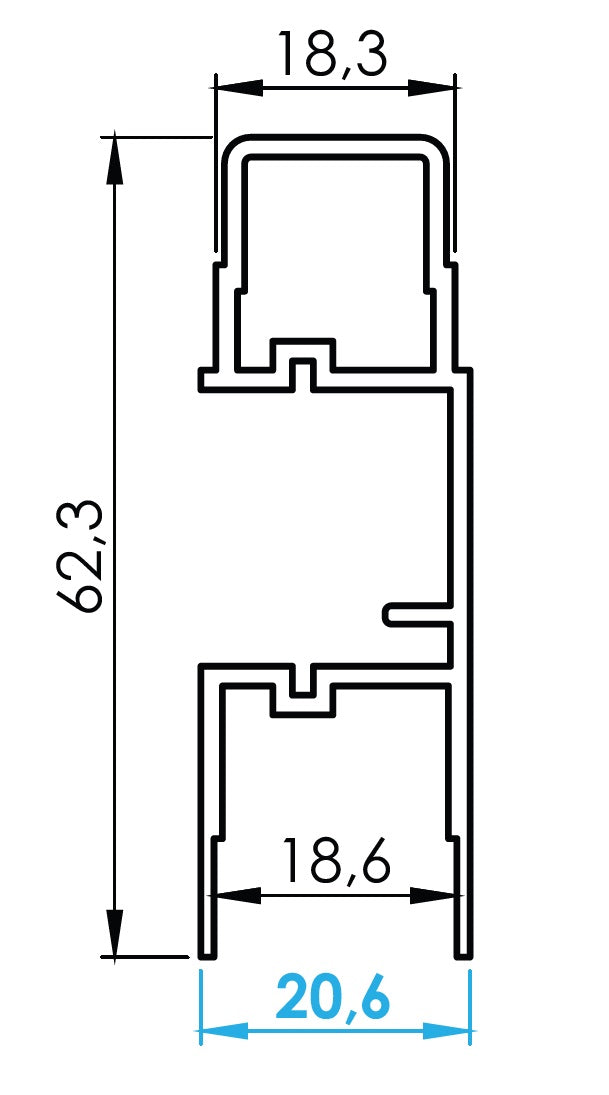 Profil aluminiowy do wypełnień z oświetleniem LED