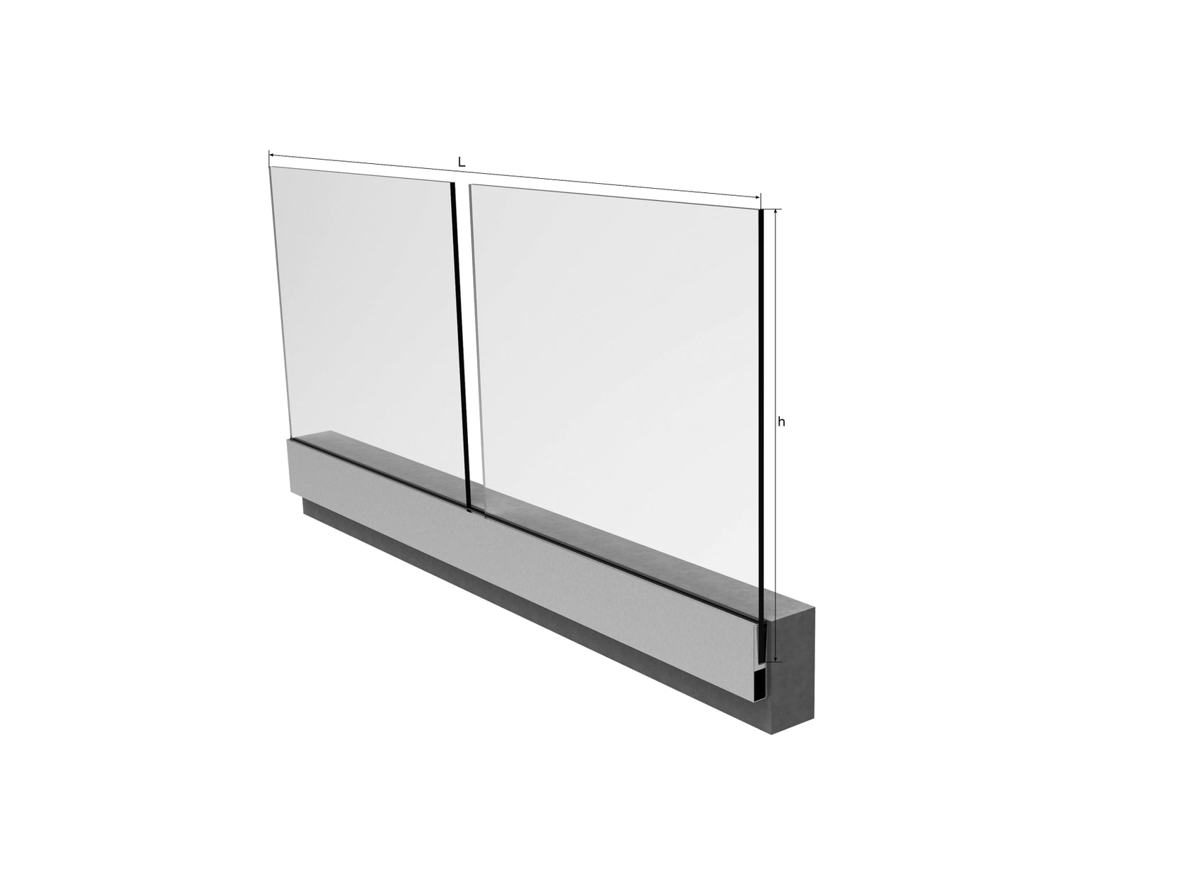 Balustrada całoszkalna AL/16,76/H1000/L2500mm