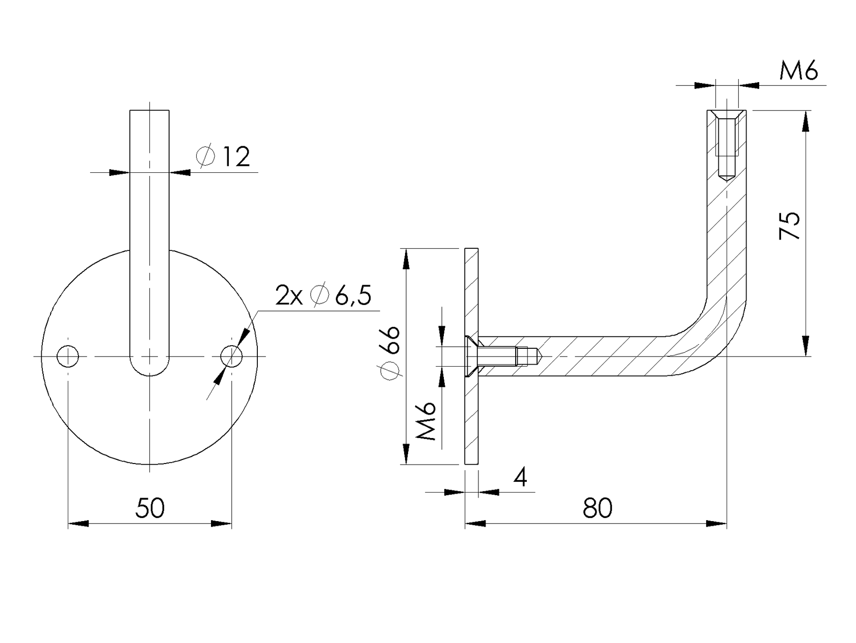 Mocowanie pochwytu do ściany