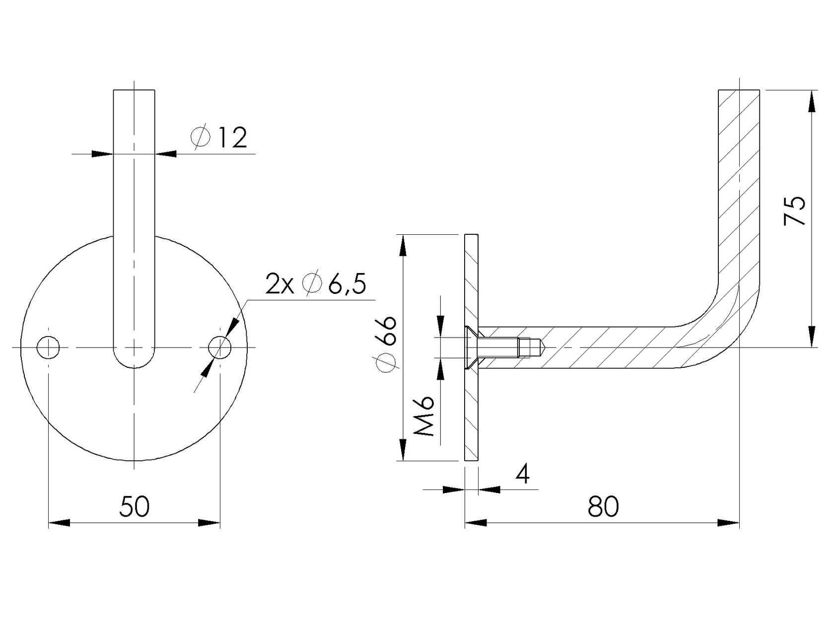 Mocowanie pochwytu do ściany