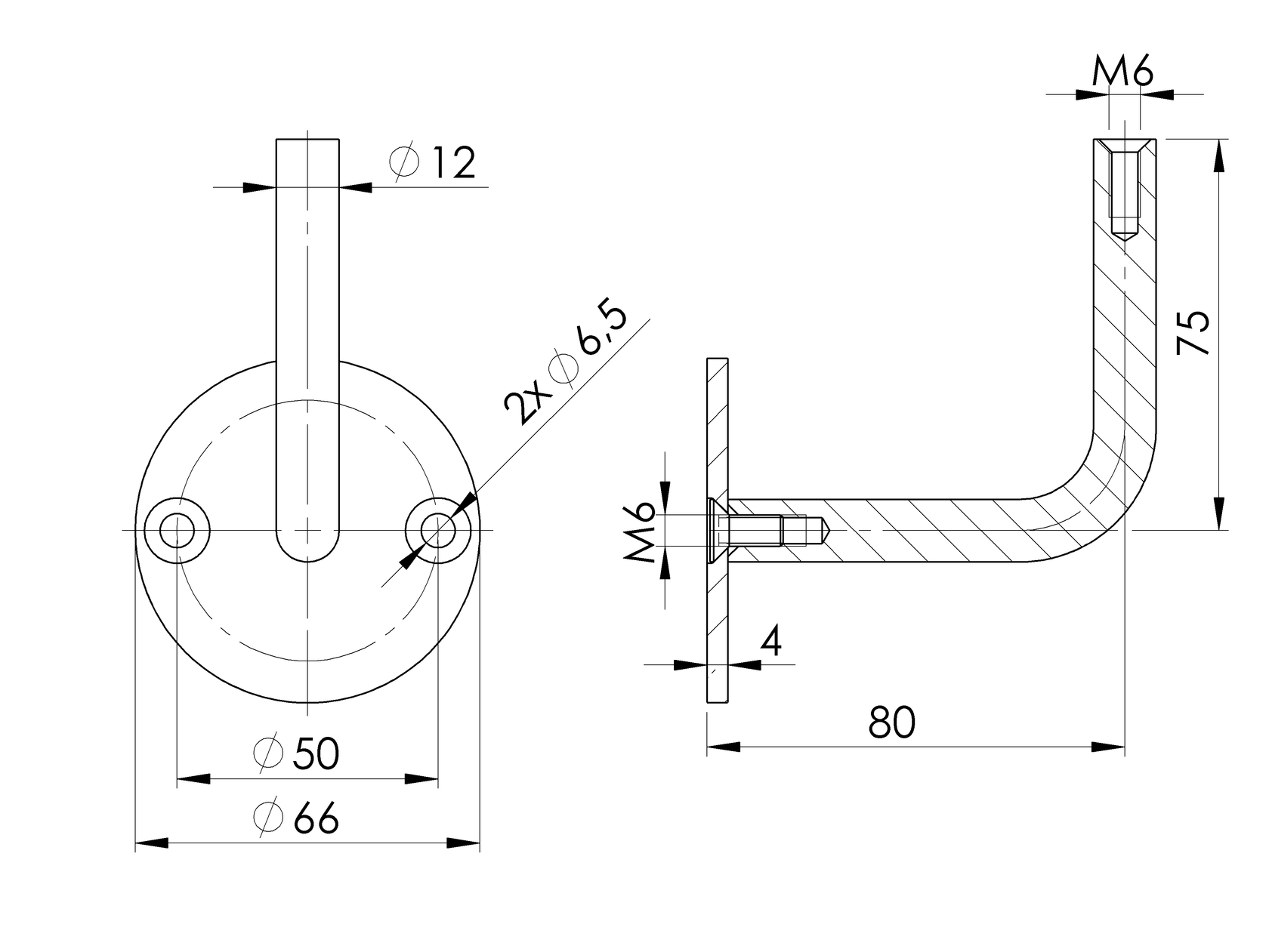 Mocowanie pochwytu do ściany