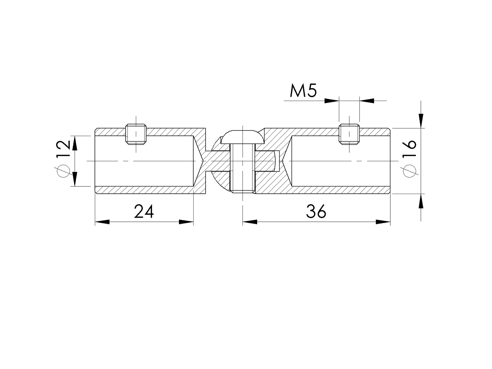 Łącznik przegubowy do pręta