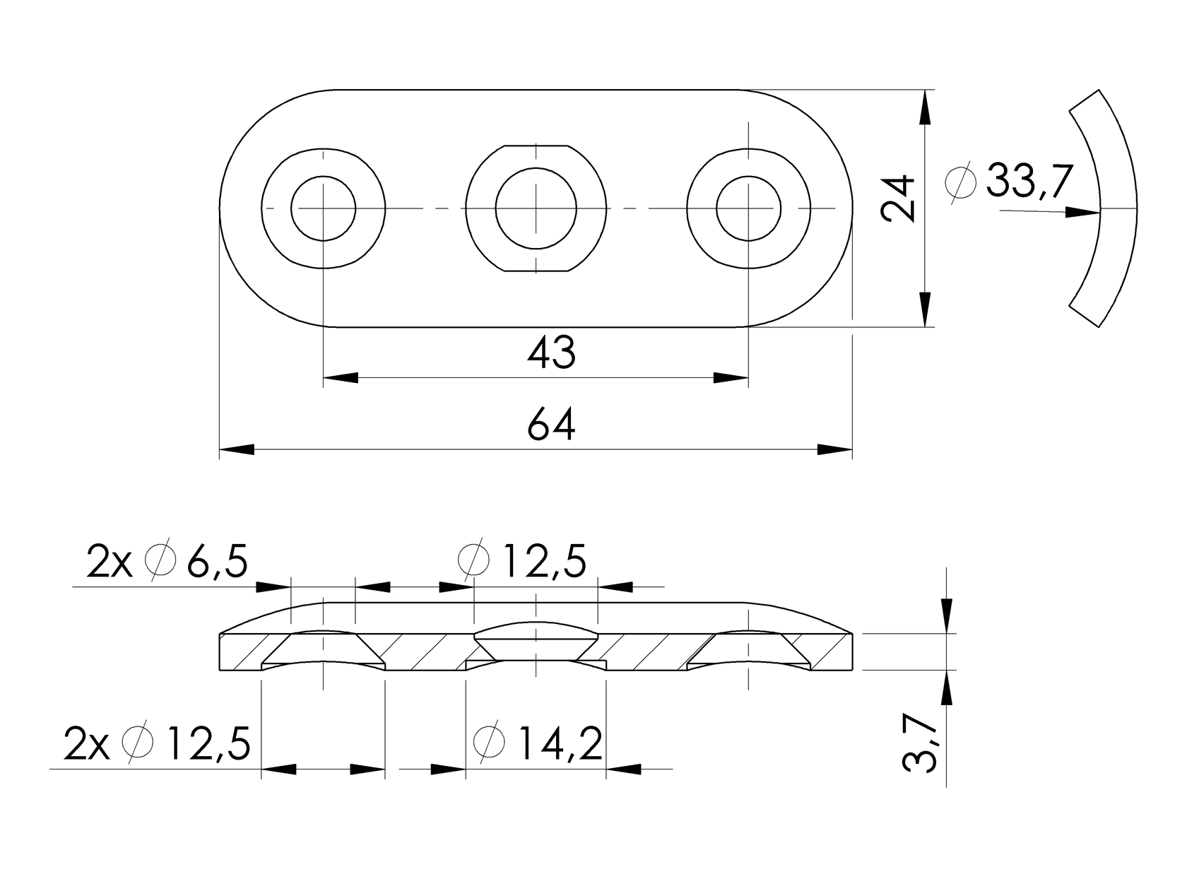 Blaszka montażowa pochwytu