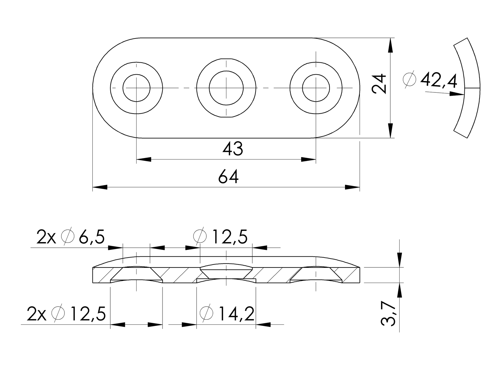 Blaszka montażowa pochwytu