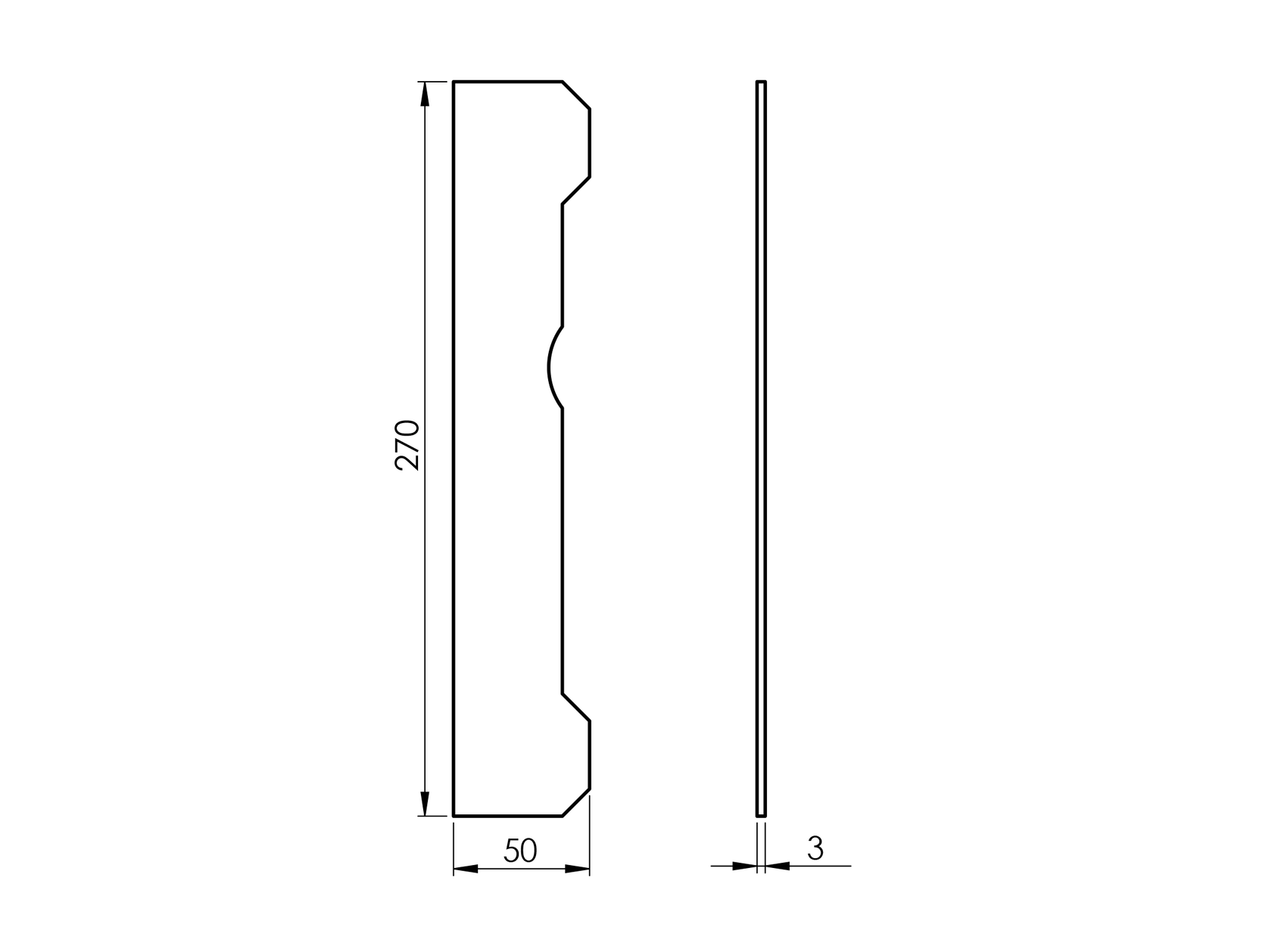 Listwa dojazdowa 270x50x5mm