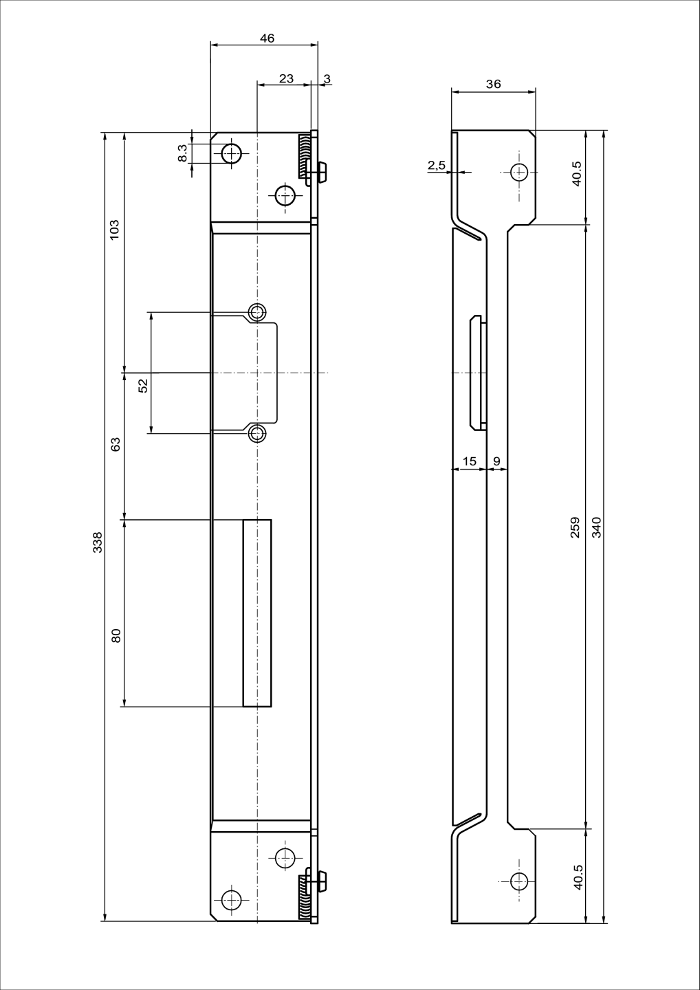 Kaseta zamka elektromagnetycznego