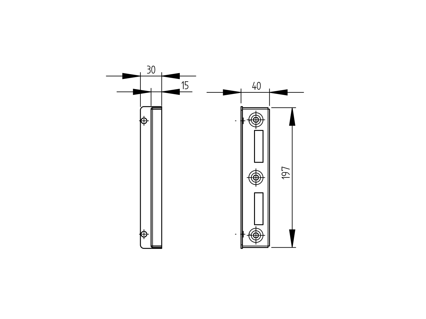 Stoper bramowy uniwersalny 40x30