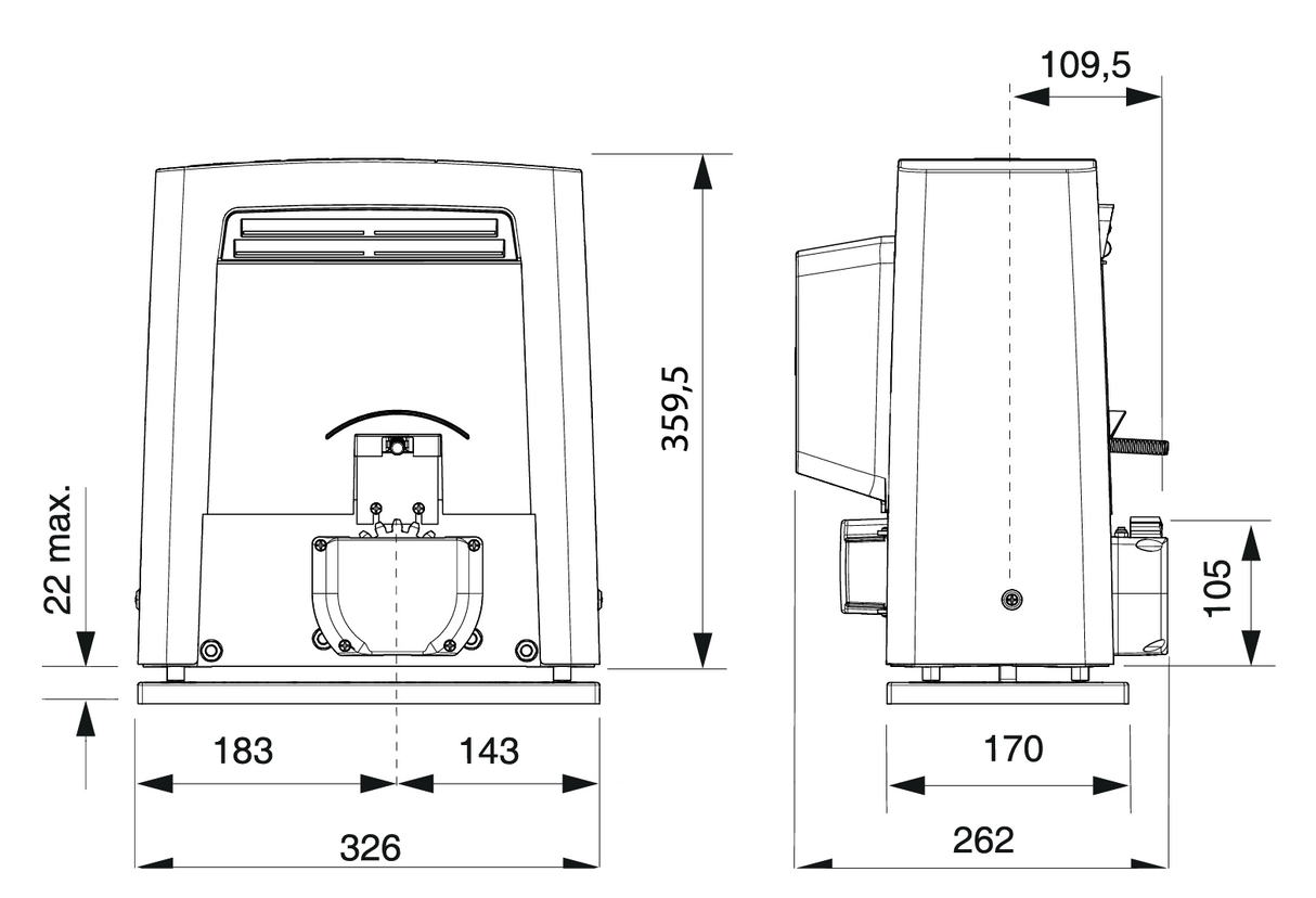 Silownik CAME set, max 2200kg - 400V, mod.6