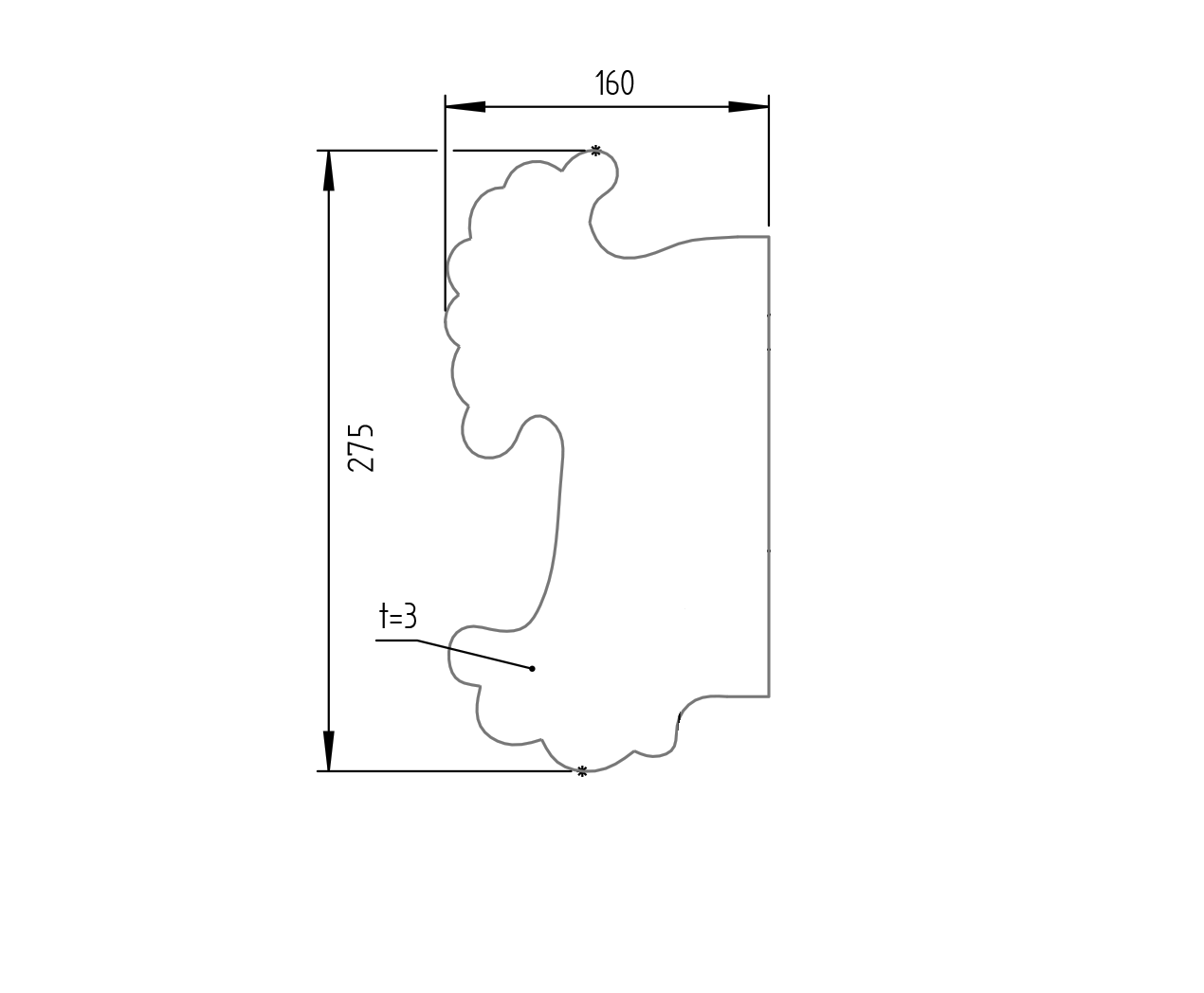 Szyld zdobiony 275x160, t3mm