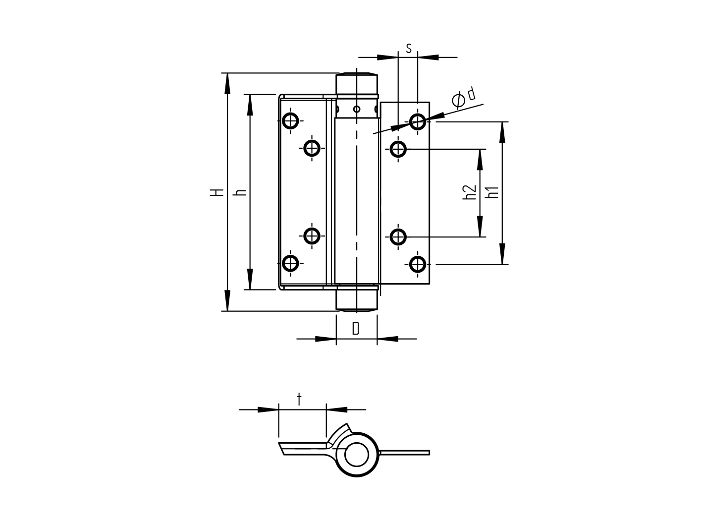 Zawias sprężynowy wahadłowy Nickel, L=100mm