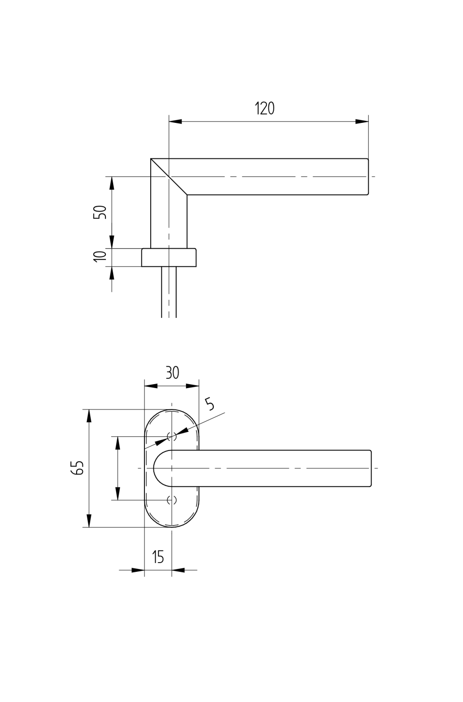 Klamka z szyldem AISI 304, K320