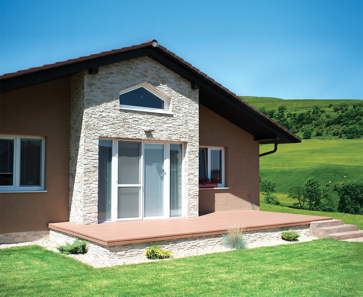 WPC podlahová doska 138x23x4000mm, Sivá/Svetlosivá