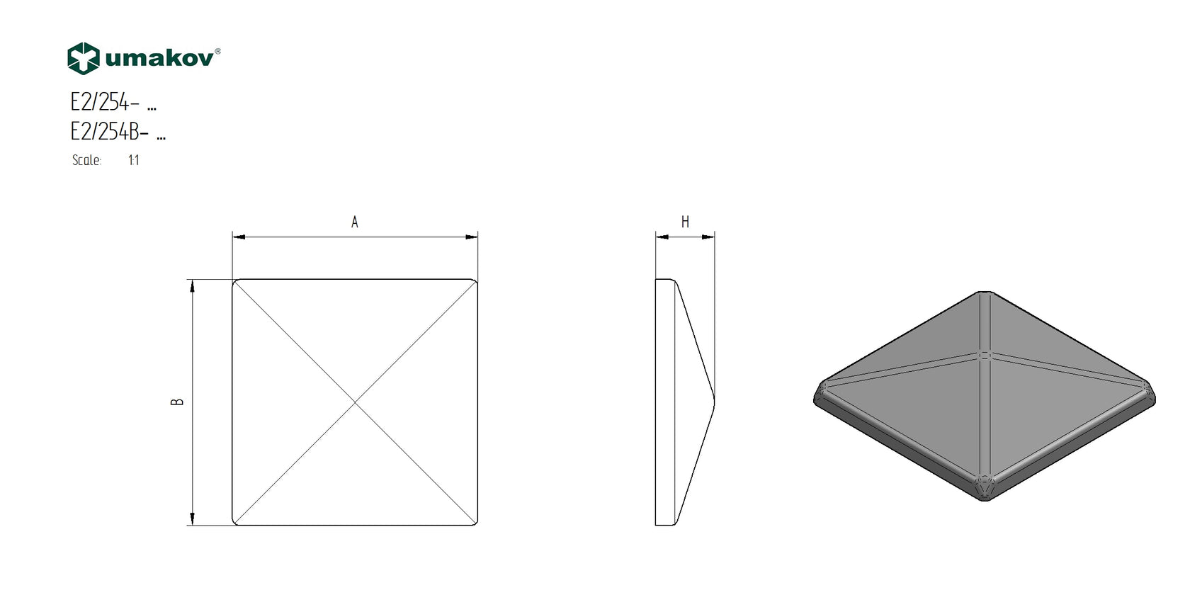 Daszek 100x100, t0,8mm