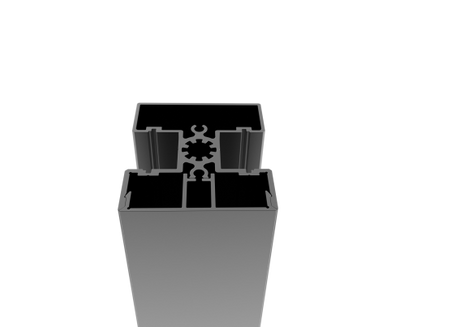 Zestaw aluminiowego słupka 50x60 i nakładki - 6000mm R7016