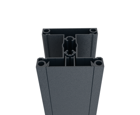 Zestaw aluminiowego słupka 70x70 i szyny maskującej - 1850mm R7016