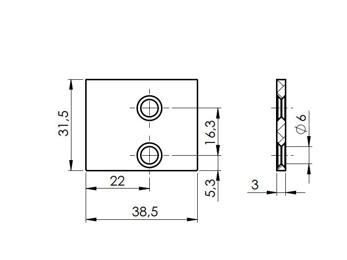 Aluminiowa osłona adaptera do żaluzji 66x40 R7016