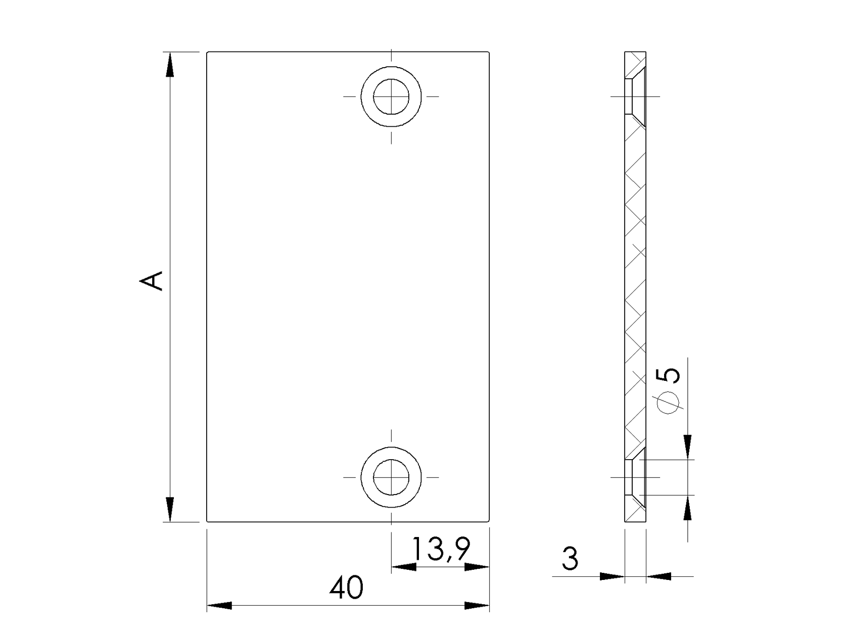 Aluminiowa osłona adaptera do żaluzji 66x40 R7016