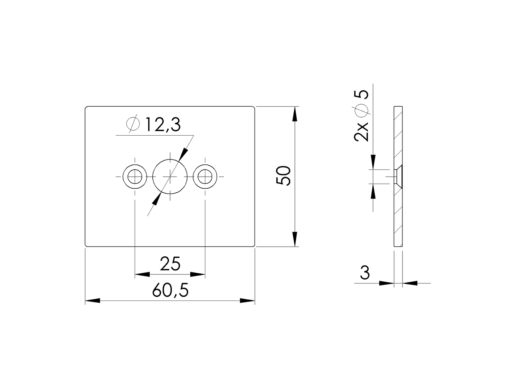 Uchwyt zawiasu do profilu ramowego 50x60 R7016