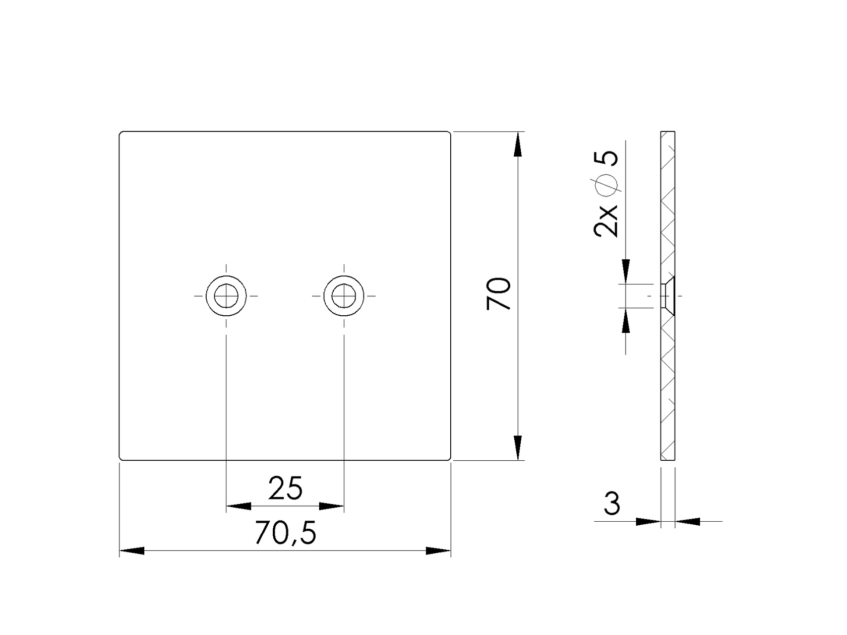 Aluminiowa nakładka na słupek 70x70 R7016