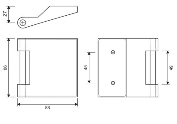 Zawias do ościeżnicy drewnianej szklanych drzwi Al