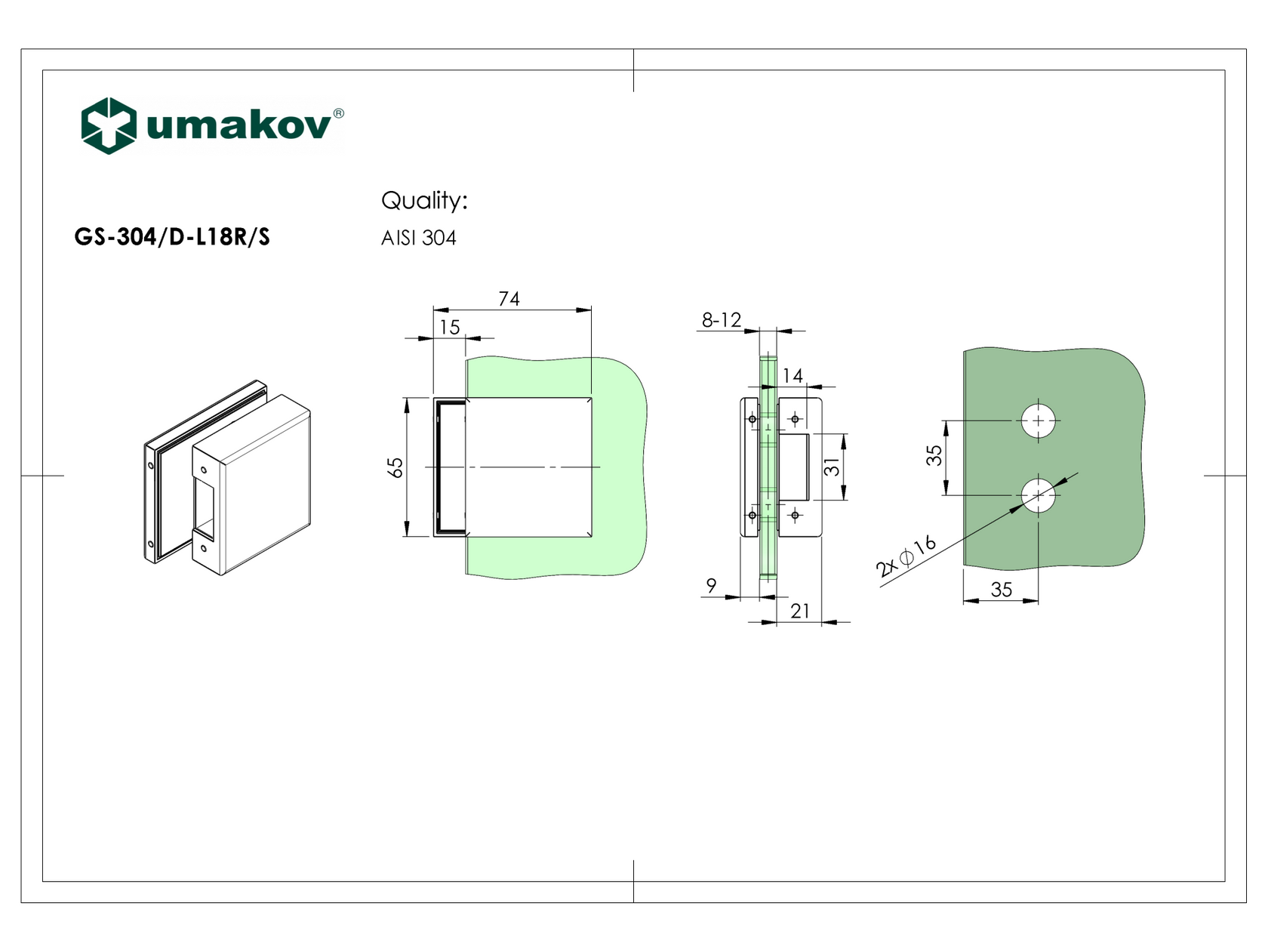 Przeciwkaseta do zamka GS-304/D-206/S