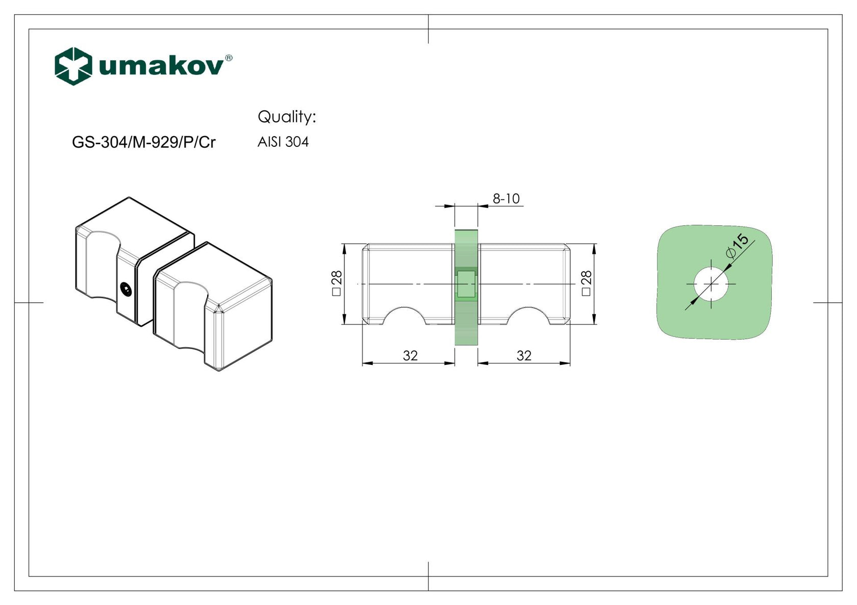 Pochwyt - gałka 30x30mm