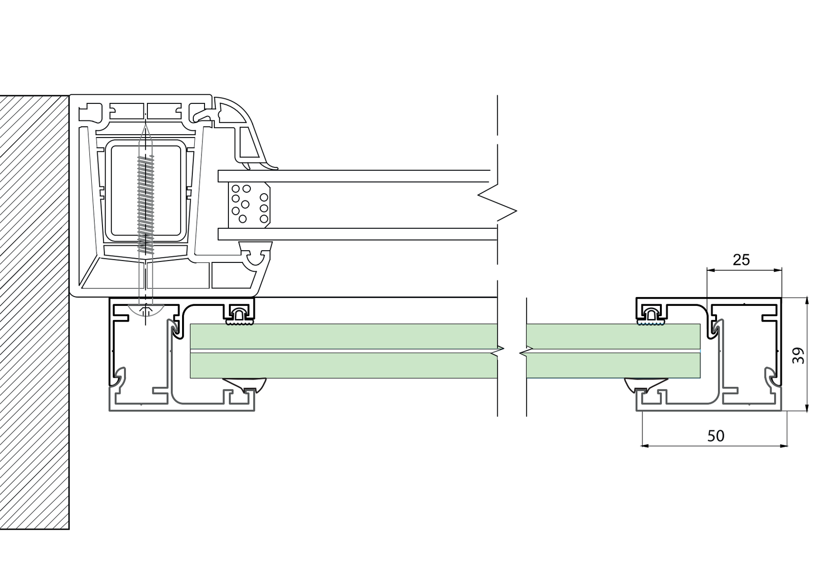Francuskie okno Aluminiowa rama bez szkła