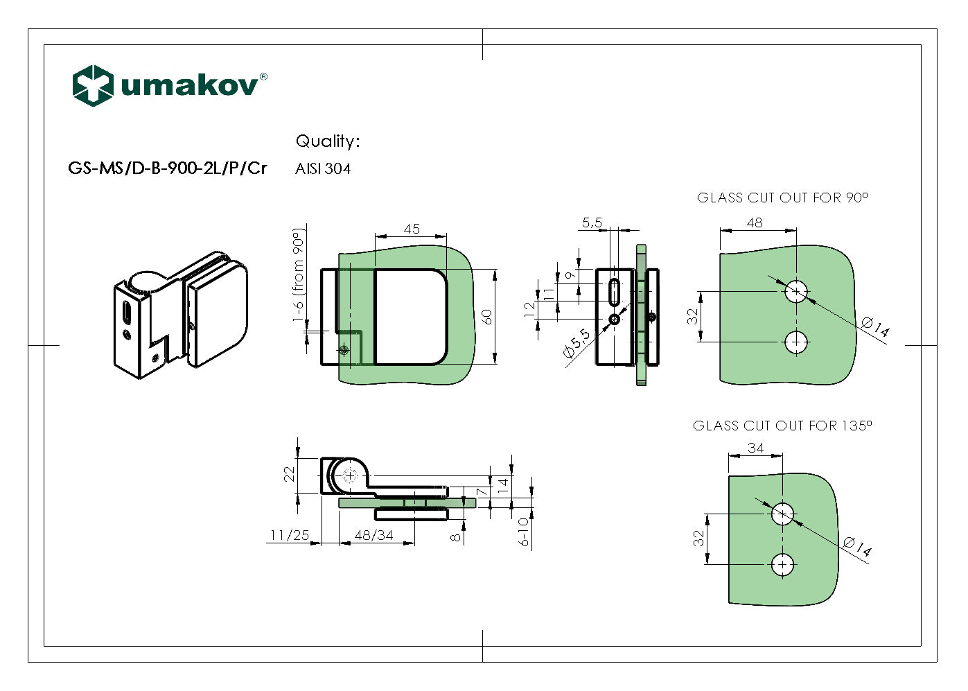 Zawias do kabiny prysznicowej