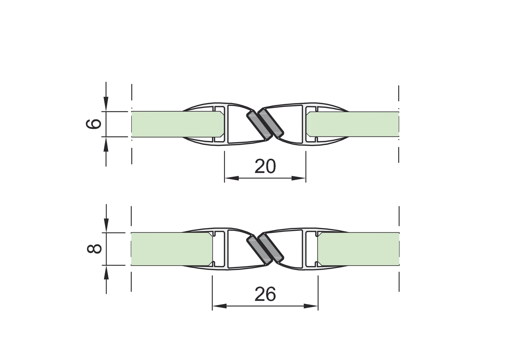 Listwa uszczelniająca drzwi- PVC para 180° black
