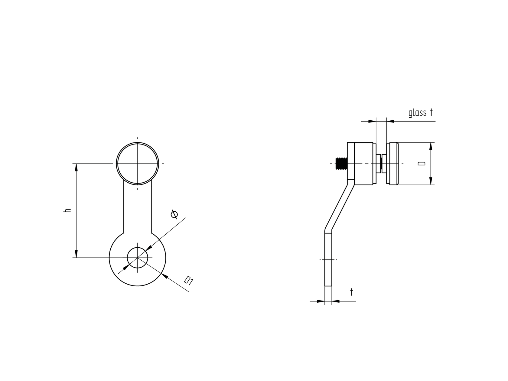 Uchwyt do szkła spider pojedynczy AISI304, 95mm