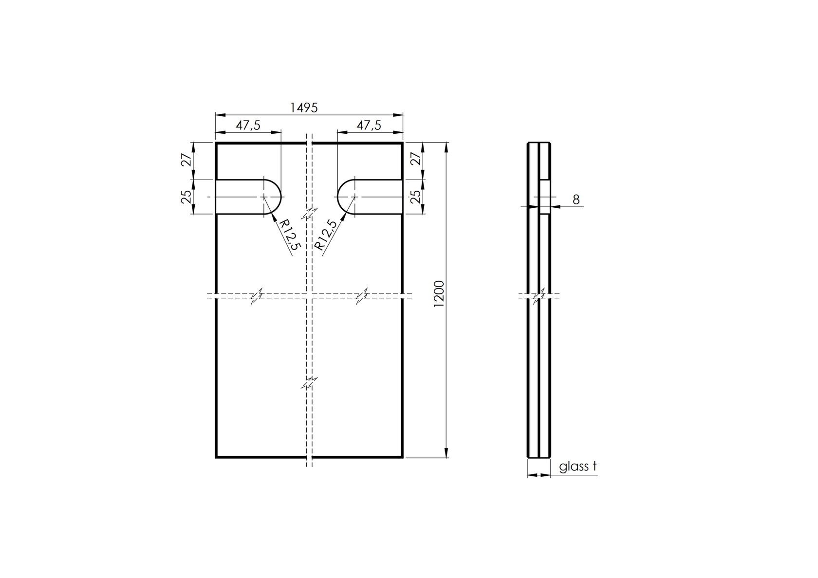 Szklo laminowane - hartowane do daszku AL/PR7...