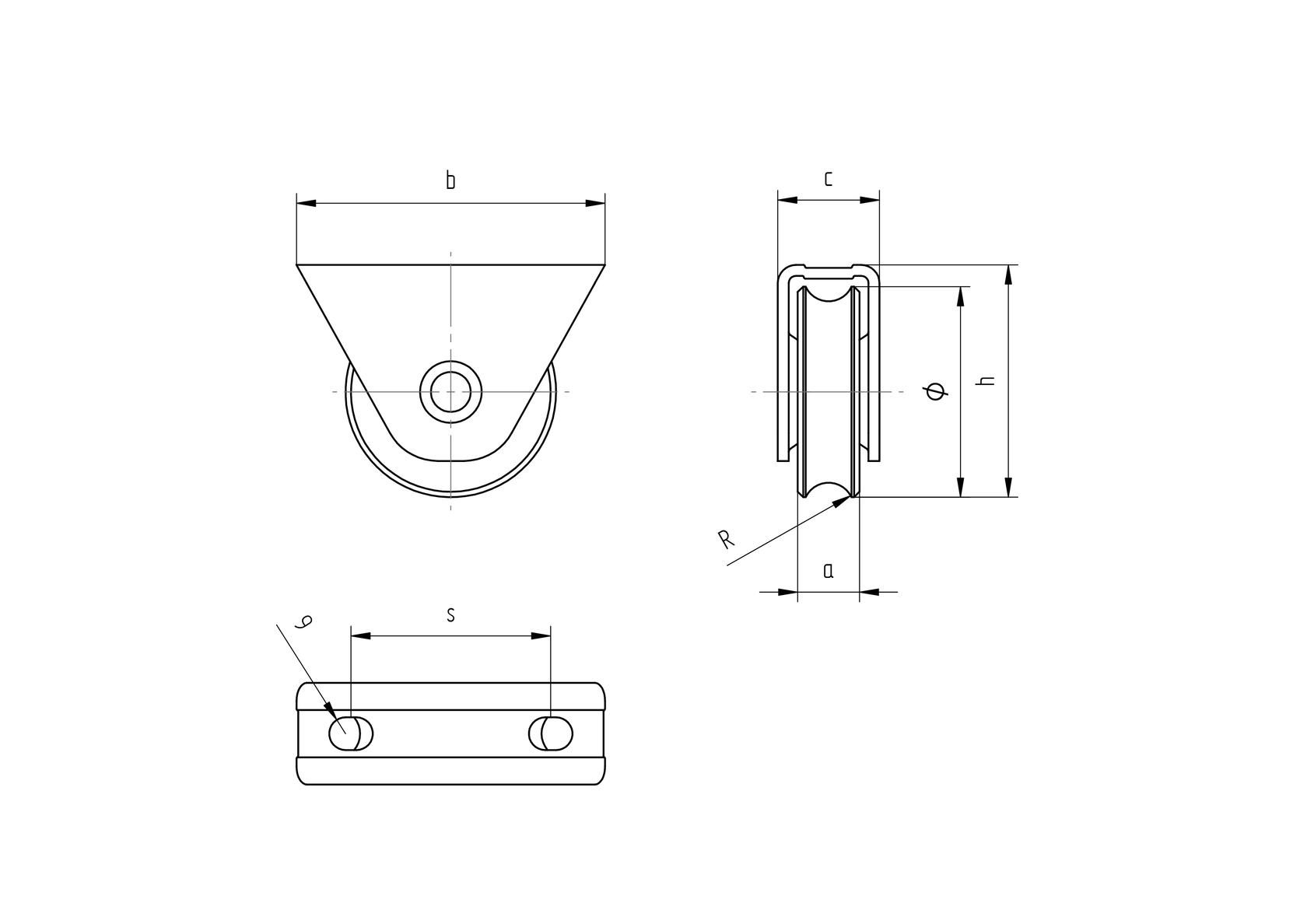 Kółko bramowe - U, D80