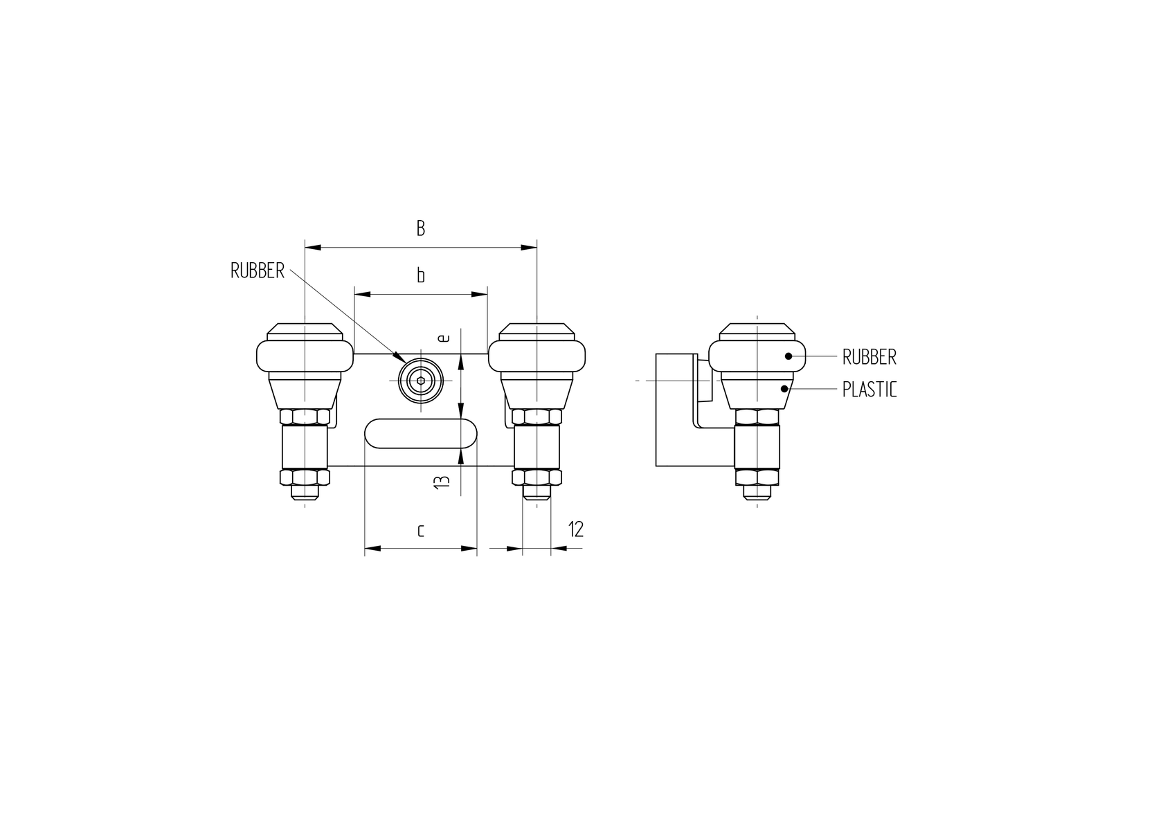 Uchwyt bramy Zn, profile 40mm,
