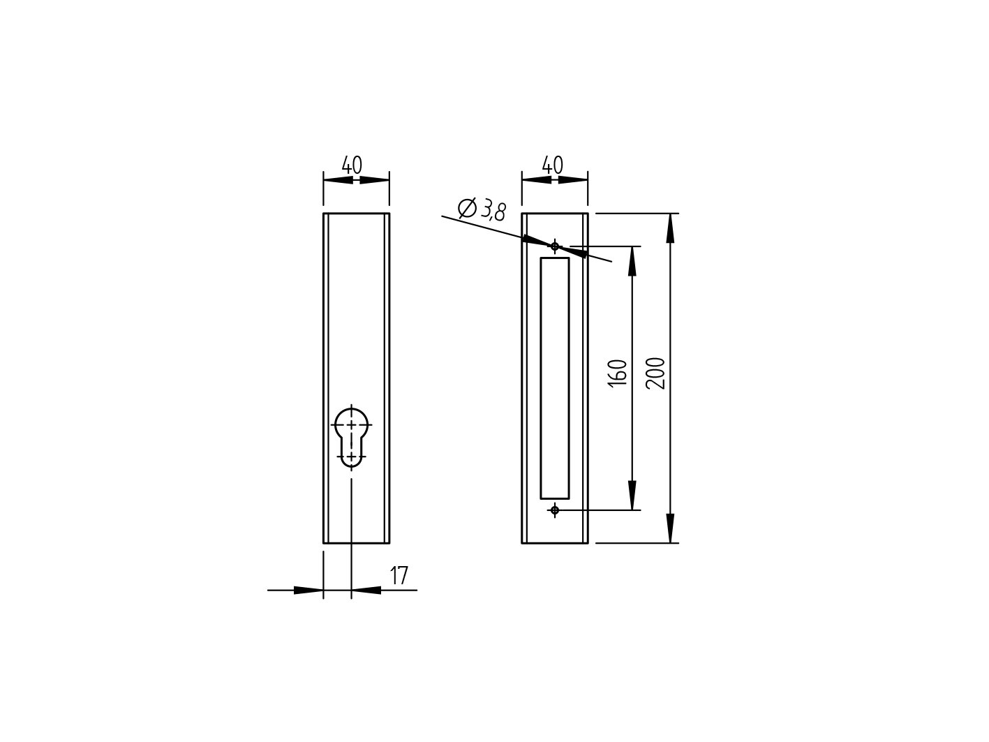 Obudowa zamka H/36-20A 40x40mm